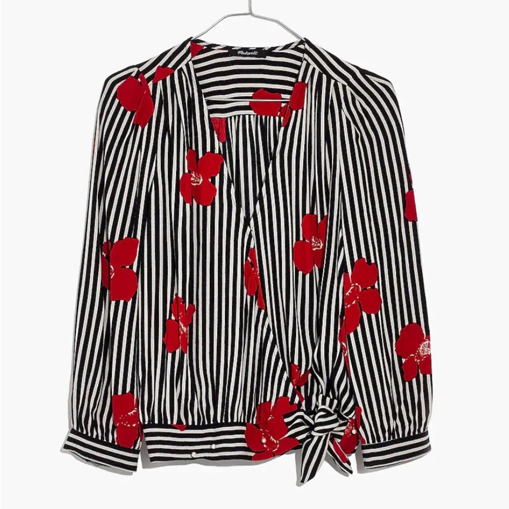 Madewell Wrap Top in Candied Orchids size XL